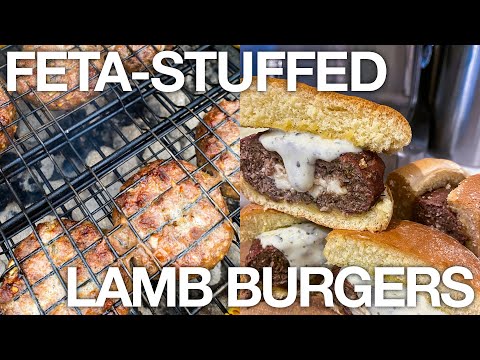 Feta Cheese Stuffed Grilled Lamb Burgers - Easy & Delicious Lamb Hamburger Sliders Recipe