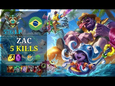 Zac Top vs Gnar - 5 kills - Brunox1001 BR Grandmaster (576 LP) Patch 11.5