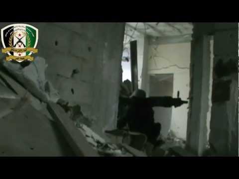 استهداف كتيبة البدر التابعة للواء الأول بقاذف بي 10 دبابات النظام داخل إدارة المركبات في ريف دمشق ضمن معركة "ربيع المجاهدين"