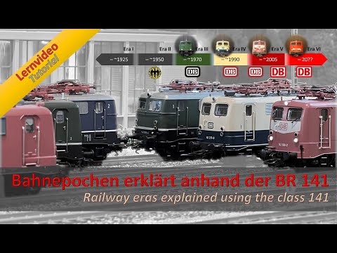 Railway eras explained using the German Rail's Class 141 locomotives as an example.
