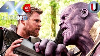 Thor Vs Thanos - Fight Scene - Thanos Snaps His Fingers - Avengers Infinity War MOVIE CLIP (4K)