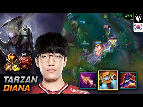 Tarzan Jungle Diana Build Hextech Rocketbelt Conqueror - LOL KR 13.6