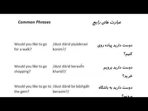Farsi Conversation: Most Common Words and Phrases: Lesson 42: Schedule for the weekend