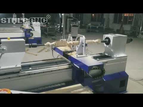 4 Axis CNC Wood Lathe for 3D Turning, Carving, Broaching