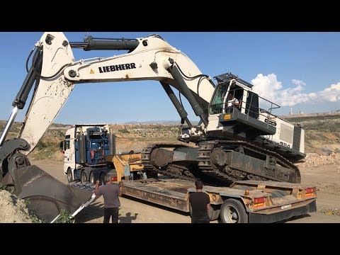 Transporting The Huge 984 Liebherr Excavator By Side - Fasoulas Heavy Transports