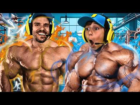 VIREI UM FISICULTURISTA GIGANTE no Gym League do ROBLOX! 💪😱