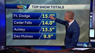 Iowa snowfall totals: See how much has added up this weekend