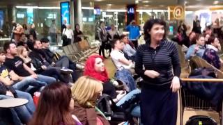 Disney&#39;s Frozen flash mob at Paris CDG airport