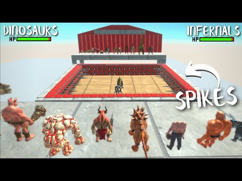 Infernals & Fantasy vs Dinosaurs on Spike Arena Tournament - Animal Revolt Battle Simulator | ARBS