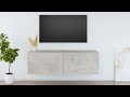 Mobile Porta TV Grigio Cemento 100x30x30cm in Legno Multistrato - Foto miniatura 1