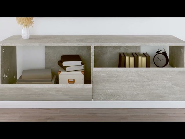 Video Teaser für 801485 vidaXL TV Cabinet Concrete Grey 100x30x30 cm Engineered Wood