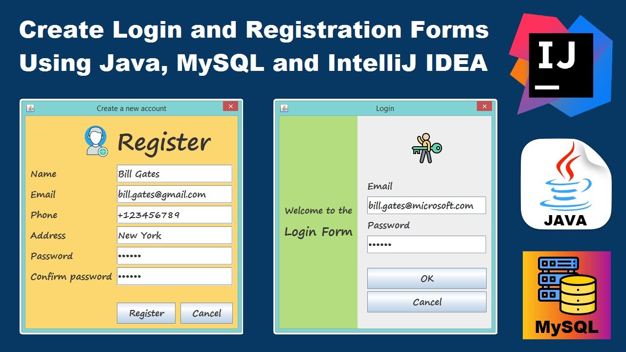 Create Login and Registration Forms Using Java, MySQL and IntelliJ IDEA