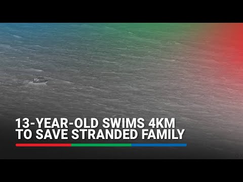 Family rescued at sea after a 13-year-old swam nearly four kilometers to shore to raise alarm