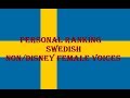 Personal Ranking Swedish Non Disney Female Voices