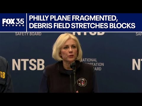 NTSB：費城飛機高度碎裂，殘骸場綿延四五個街區 (NTSB: Philadelphia plane highly fragmented, debris field stretches four or five blocks)