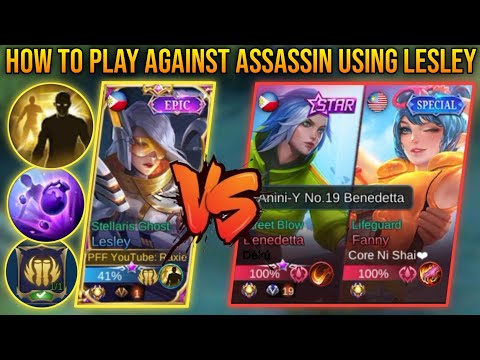HOW TO PLAY AGAINST ASSASSINS WHEN USING LESLEY (MUST WATCH) LESLEY FREESTYLE RANK GAMEPLAY | MLBB