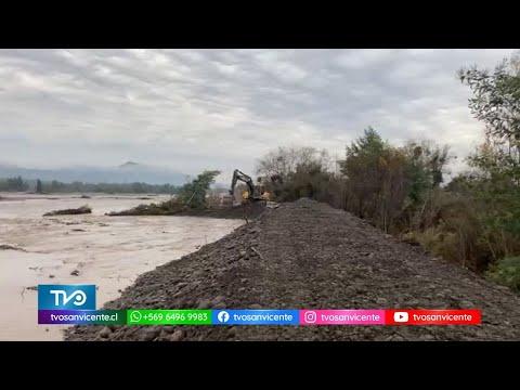 DOH MOP O'Higgins Construye defensas fluviales de emergencia en río Cachapoal en comuna de Coltauco