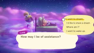 How to Dream to access the Luna Dream Suite in Animal Crossing: New Horizons - Luna's Bed Location