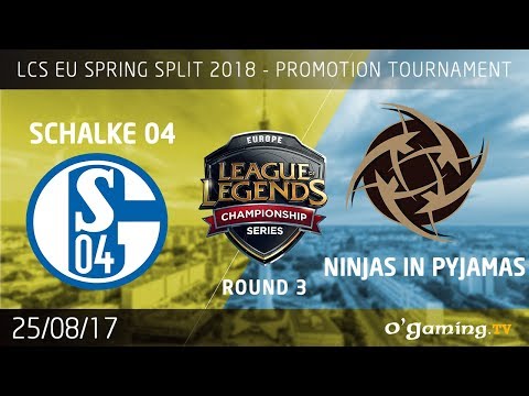 Schalke 04 vs Ninjas in Pyjamas - LCS EU Spring 2018 - Promotion Tournament - Round 3