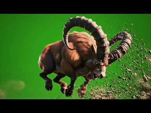 Intense Cartoon Goats Green Screen Video for Action Scenes & VFX