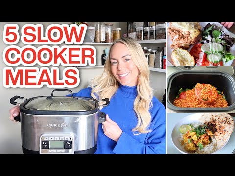 5 SLOW COOKER MEALS! EASY HEALTHY CROCKPOT DINNERS MY...