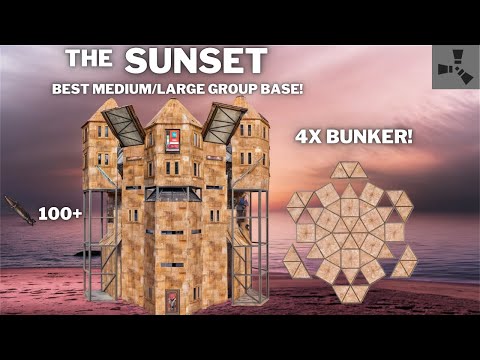 THE SUNSET•CLAN BUNKER BASE•4-10 PLAYERS•4X BUNKER•OPENCORE•WIDEGAP•OFFLINE TANK•RUSTBASE 2024