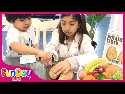 Potato Clock | Fruit Clocks | Easy DIY Science Experiment for Toddlers & Kids - @FunDayKid