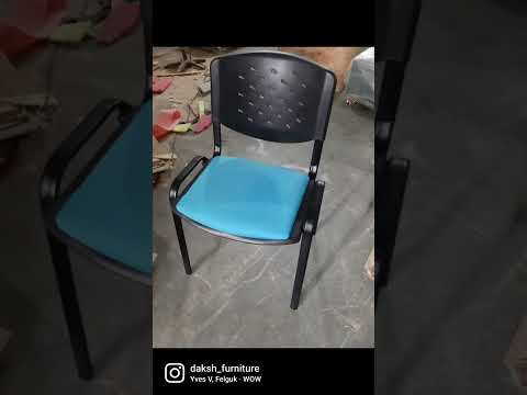 Mesh black metal office visitor chair