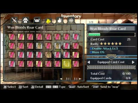 Ragnarok Odyssey ACE - carded weapons