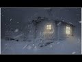 Snowstorm at a Frozen Wooden Hut┇Howling Wind & Blowing Snow┇Freezing Snowstorm Sounds for Sleeping