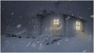 Snowstorm at a Frozen Wooden Hut┇Howling Wind &amp; Blowing Snow
