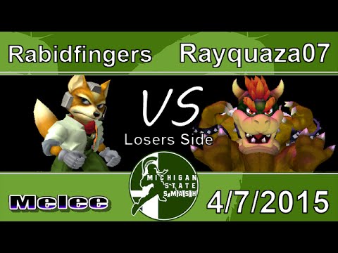 MSU Smash - Rabidfingers (Fox) vs. Rayquaza07 (Bowser) - Losers Side - SSBM