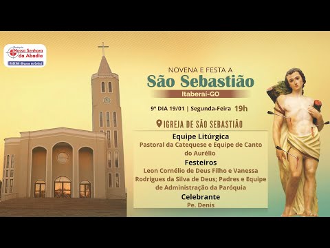 Festa à São Sebastião | 9ª noite da novena (Segunda-Feira, 19/01/2026) 19h