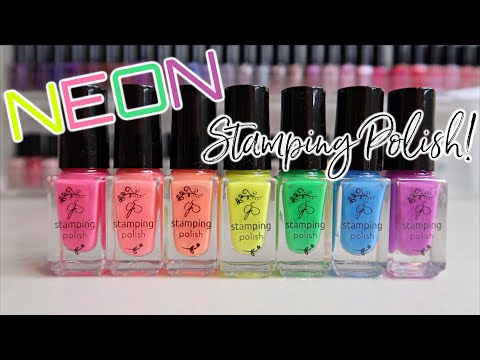 *NEW* NEON Nail Stamping Polish! | Nail Art Demo | Mini Haul | Clear Jelly Stamper