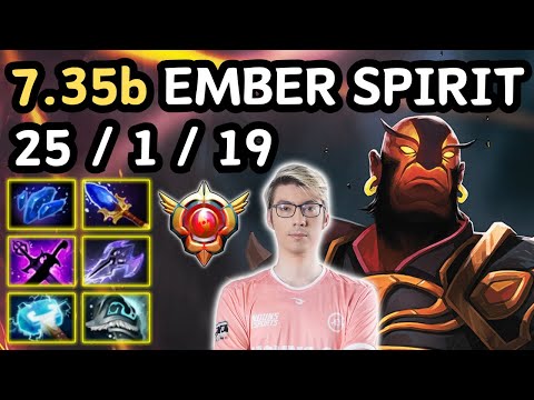 🔥 7.35b EMBER SPIRIT Midlane 25 KILLS From GUNNAR 🔥 1068 XPM This Is How Ember God Play 🔥 - Dota 2