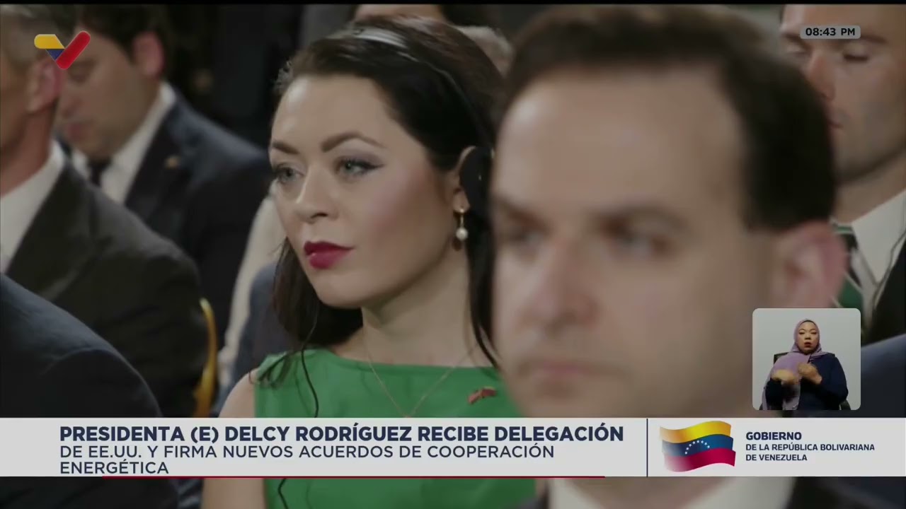 Delcy Rodríguez firma acuerdos de energía con empresas estadounidenses