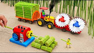 Top Most Creative DIY Mini Tractor 🎋 Advanced Double Saw Bamboo Cutting Machine | HP Mini