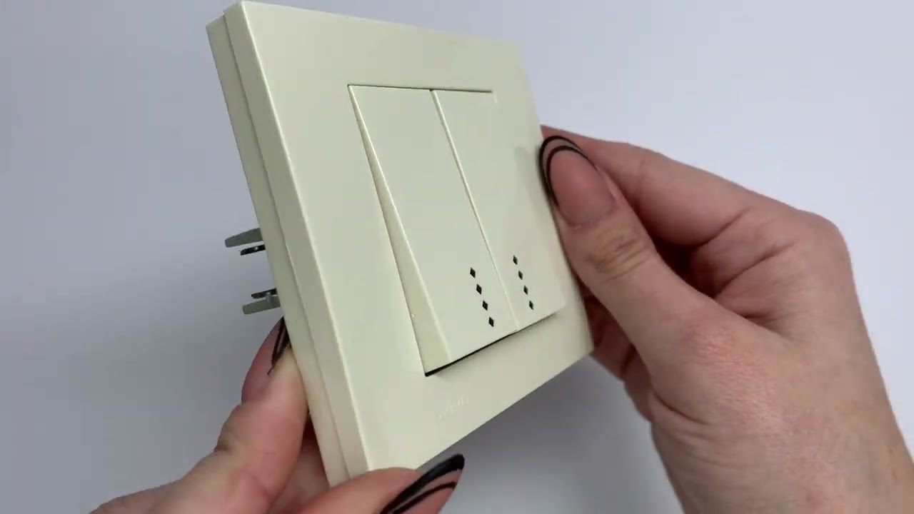 Выключатель двухклавишный с подсветкой OVIVO Grano крем (400-020200-203)