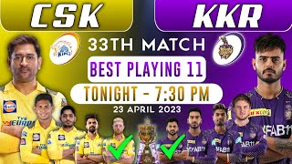 Csk vs kkr 2023 playing 11 | csk vs kkr 2023 | csk vs kkr comparison 2023 | kkr vs csk 33rd match 11