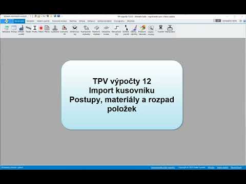 TPV výpočty 12 - import kusovníků