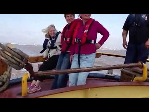 Tiller Girls.1907 Humber Sloop "Phyllis" Under Sail.