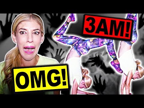 Trying GYMNASTICS AT 3AM Challenge Outdoors at a School! (Overnight Ghost spotted)