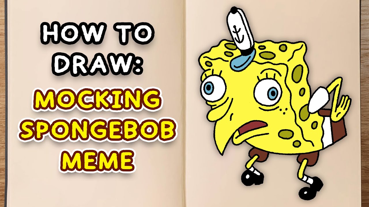 SPONGEBOB MEME DRAWING! (easy step by step tutorial)