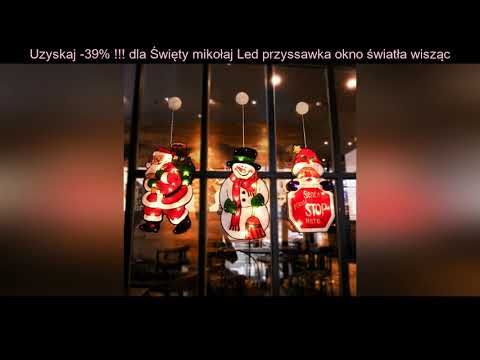 Wyprzedaż -39% - Święty mikołaj Led przyssawka okno światła wiszące boże narodzenie dekoracyjne atm