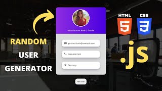JavaScript Random User Generator | Fetch API Tutorial | JavaScript Project