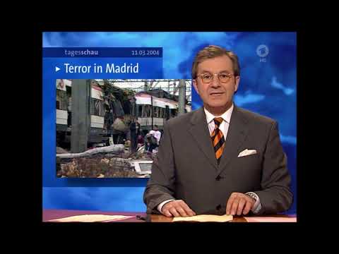 Die Tagesschau vom 11. März 2004 berichtet über die Terroranschläge von Madrid - ARD, 9/11, SPD