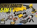 TESTE COMPLETO KIT DE FERRAMENTAS 5 Em 1 FURADEIRA CHAVE DE IMPACTO ESMERILHADEIRA MOTO SERRRA E