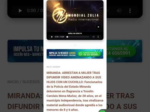 MIRANDA: ARRESTAN A MUJER TRAS DIFUNDIR VIDEO AMENAZANDO A SUS HIJOS CON UN CUCHILLO