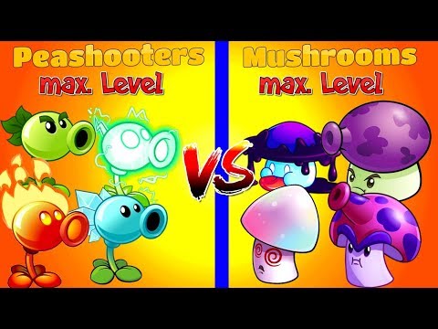 Plants vs Zombies 2 Gameplay Peashooters vs Mushrooms Max Levels! Team vs Team Plants in PVZ 2