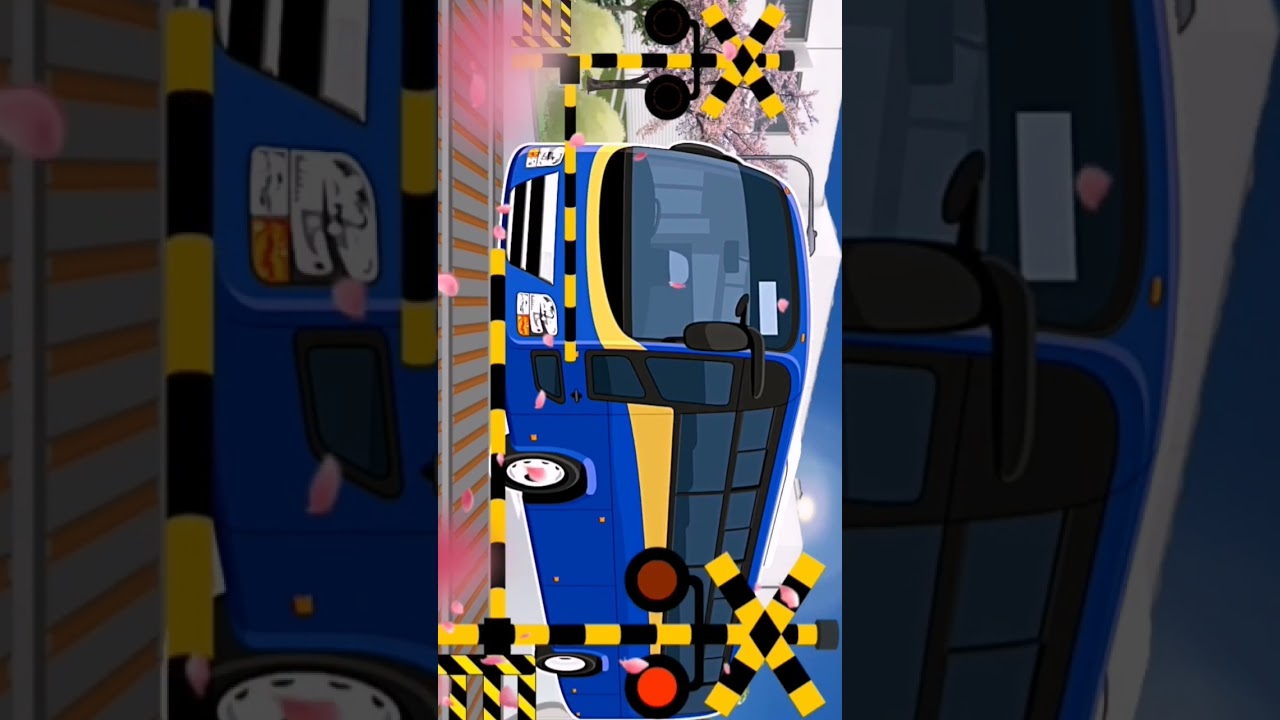 幼児向け【のりものあつまれ 踏切 】★車の名前わかるかな? 新幹線 働く車★Railroad crossing and train animation for Kids  #ふみきり #電車 #こども